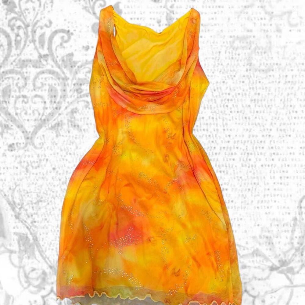 tropical summer sunset dress